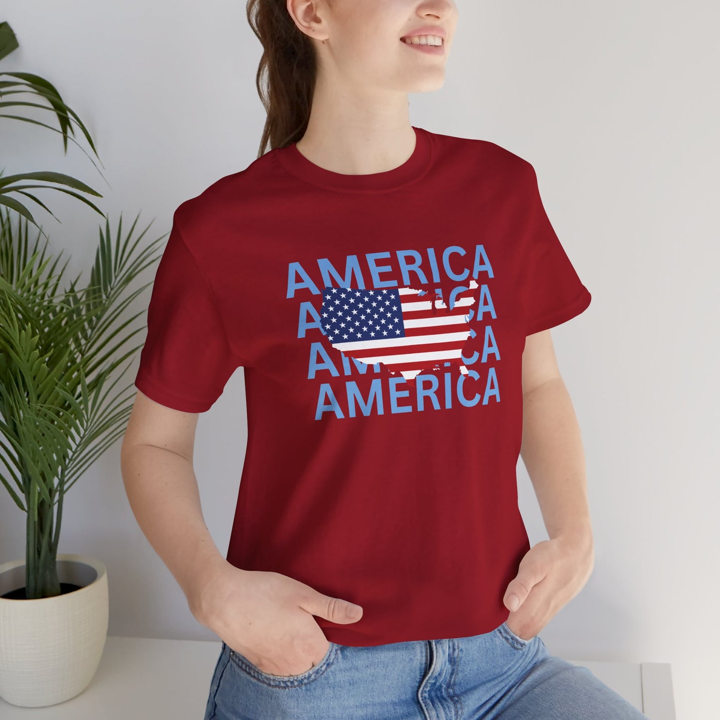 America USA - Ladies Jersey Short Sleeve Tee