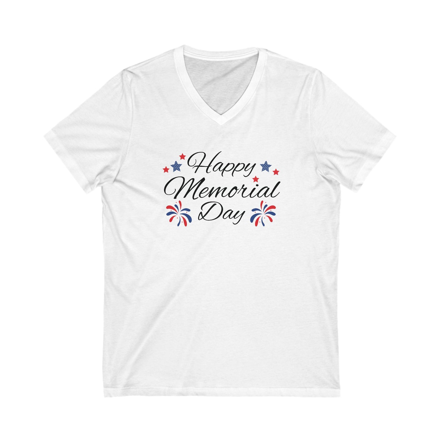 Happy Memorial Day - Ladies Jersey Short Sleeve V-Neck Tee