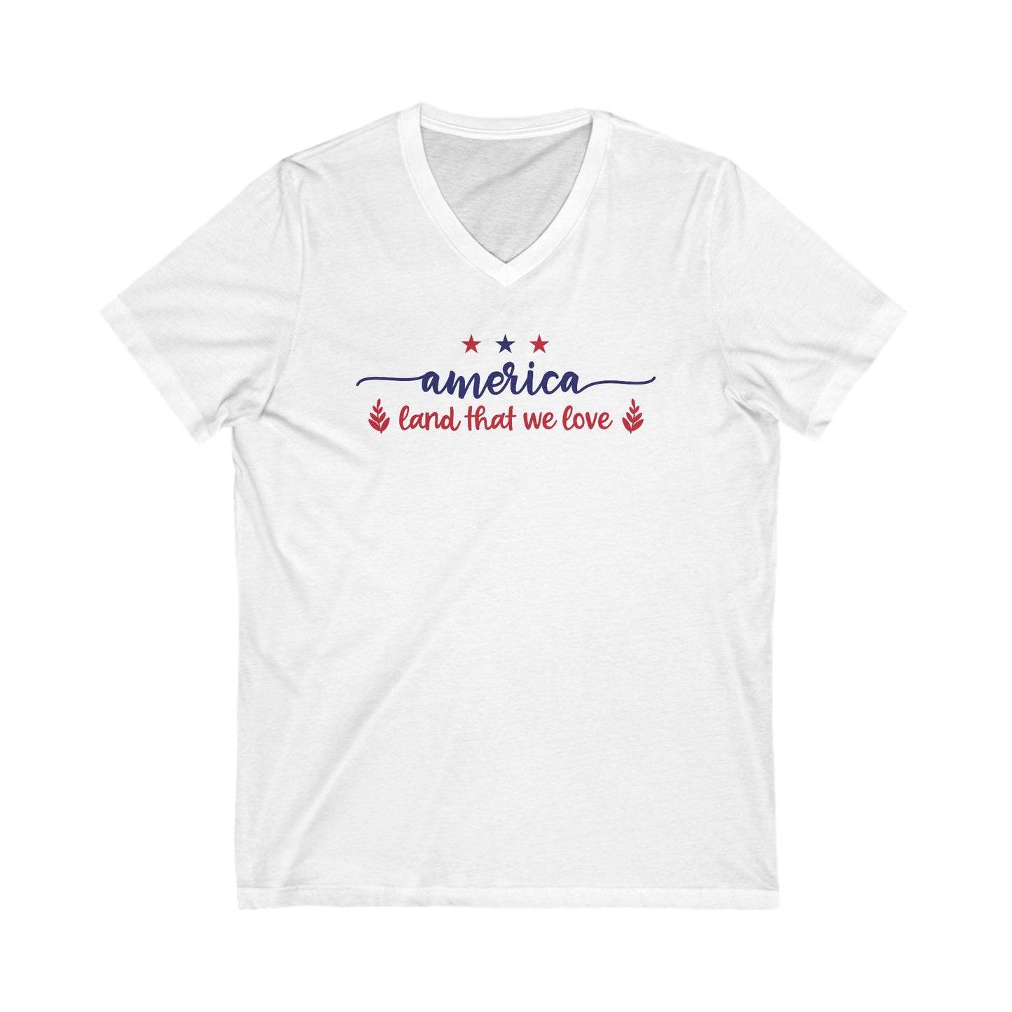 America Land That We Love - Jersey Short Sleeve V-Neck Tee