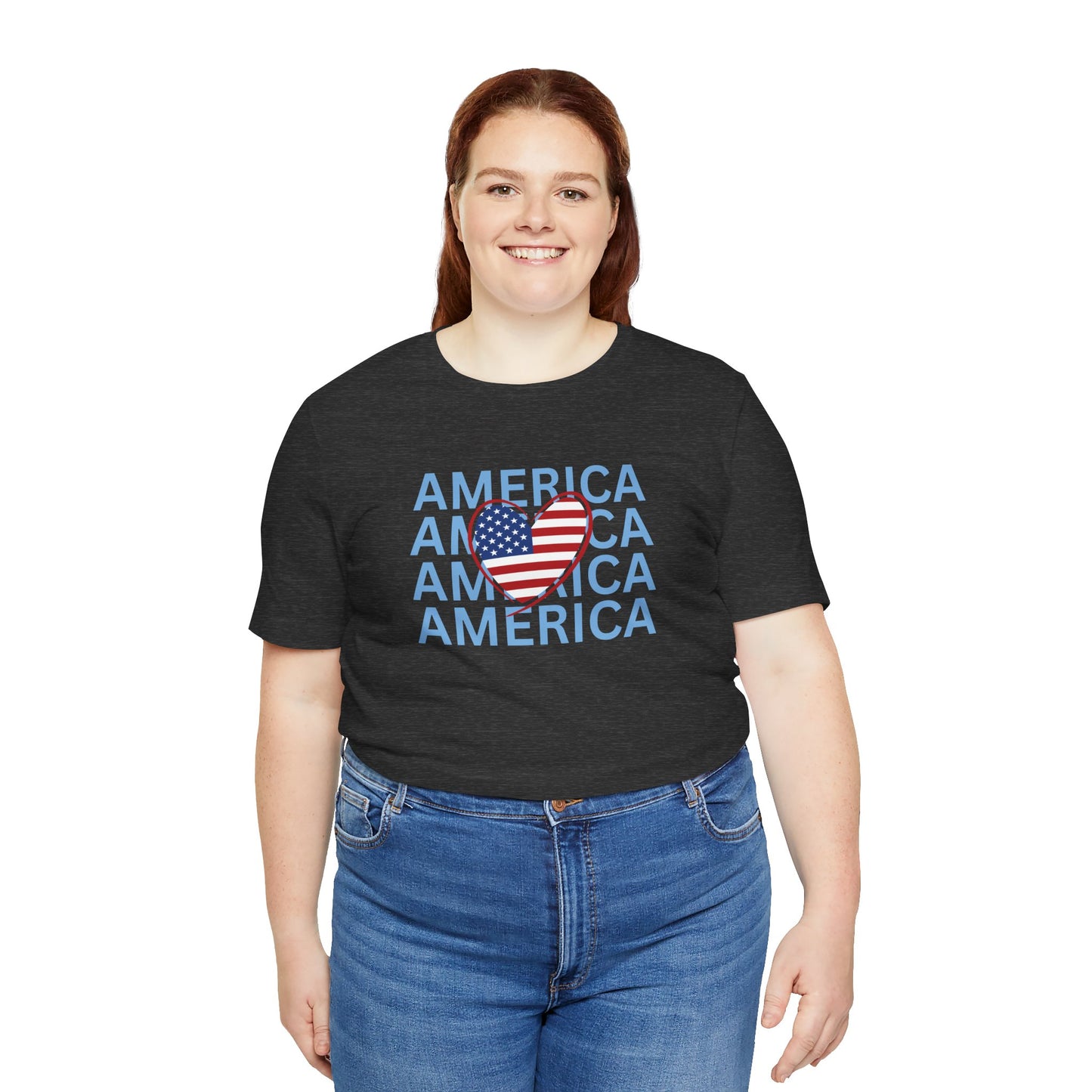 America Heart - Ladies Jersey Short Sleeve Tee