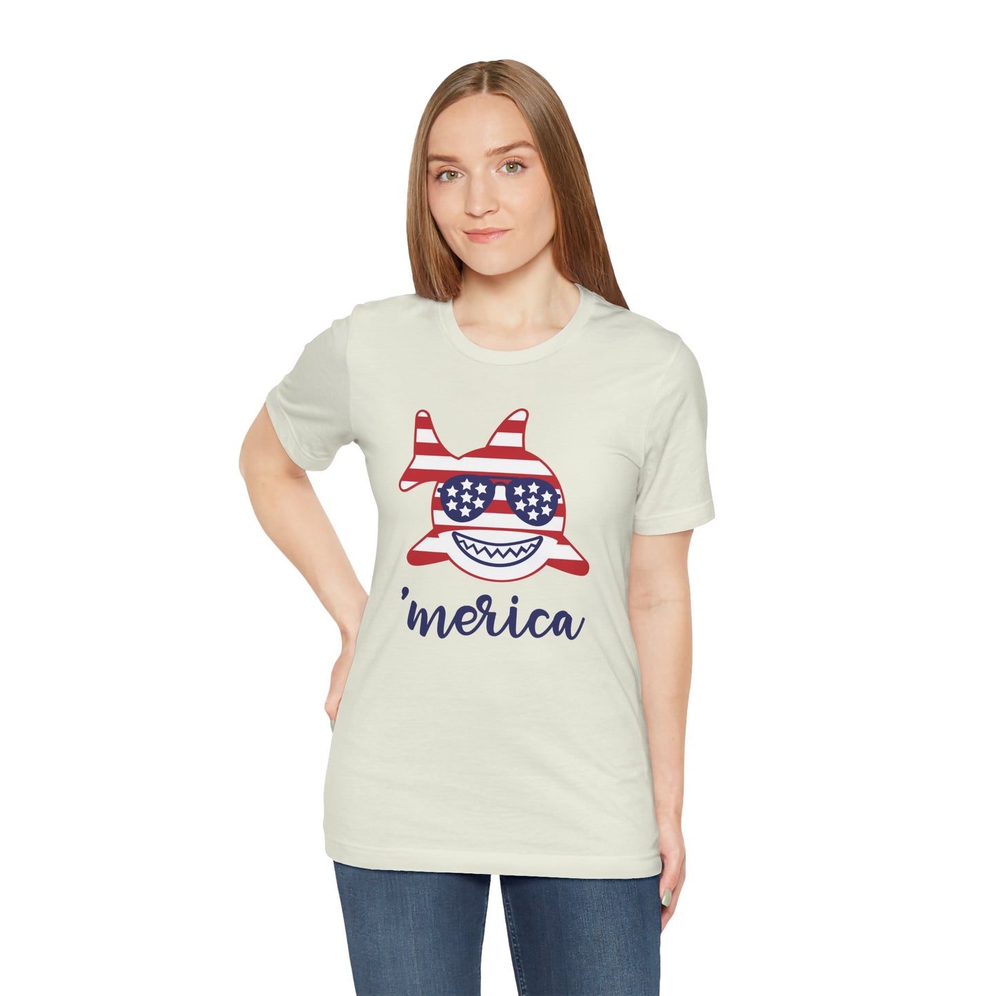 Merica Shark - Ladies Jersey Short Sleeve Tee