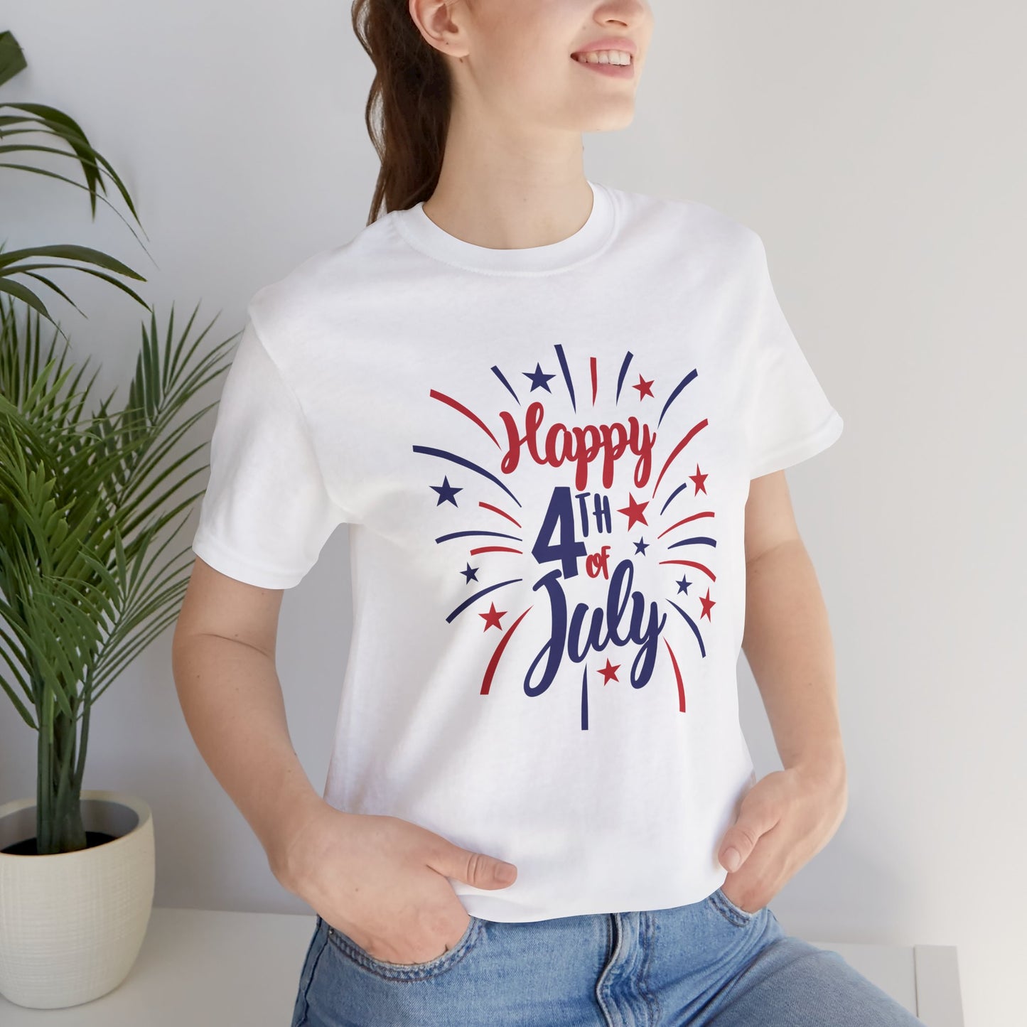 Happy 4th Of July - Ladies Jersey Short Sleeve Tee