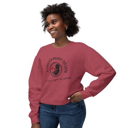 Pro Life Child's Right To Live - Lightweight Crewneck Sweatshirt