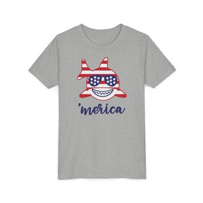 Merica Shark - Girls Youth Short Sleeve Tee