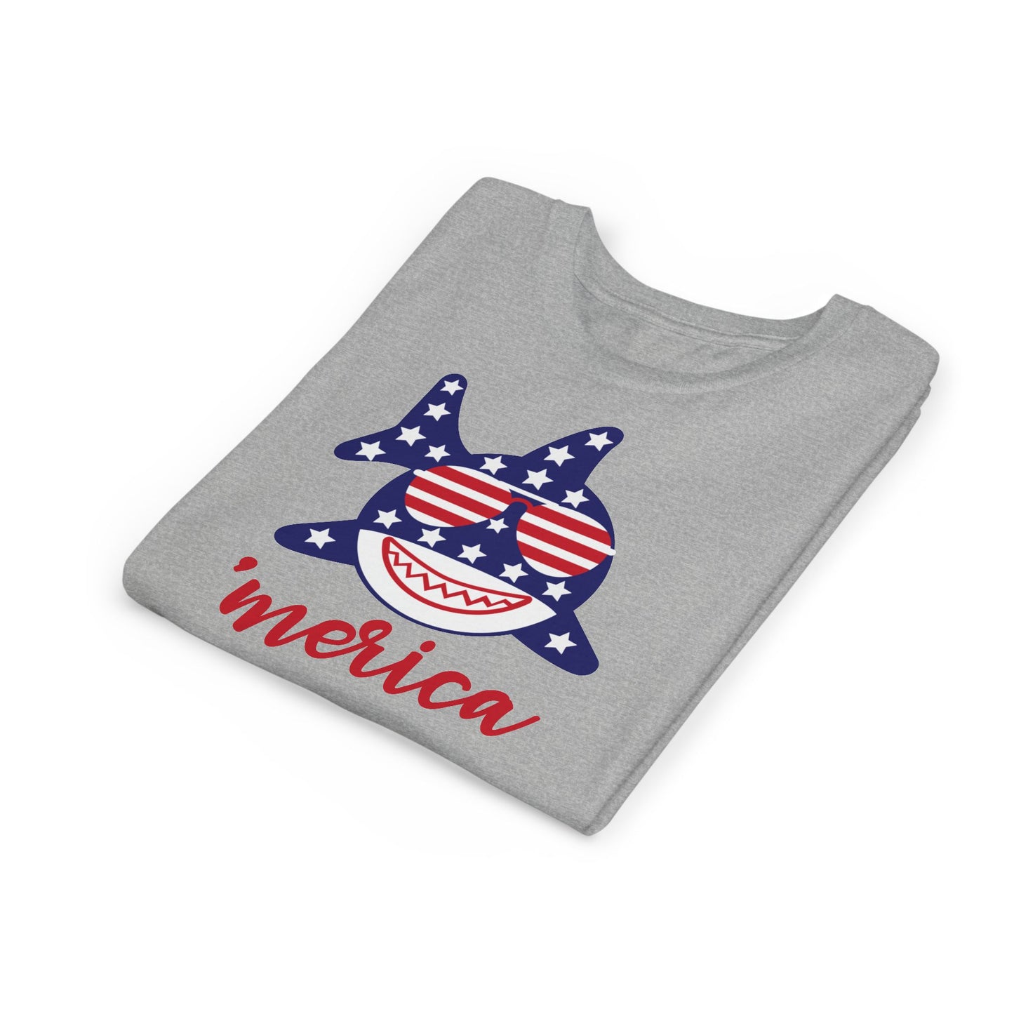 Merica Shark - Boys Youth Short Sleeve Tee