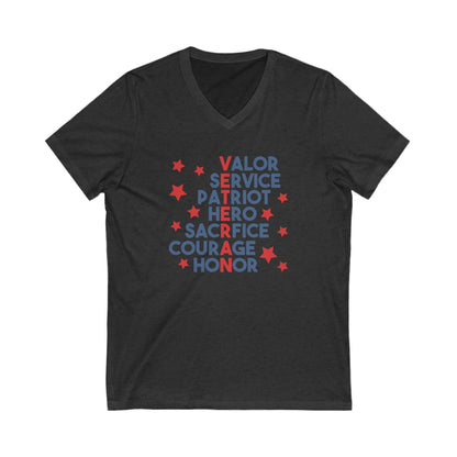 Veteran - Ladies Jersey Short Sleeve V-Neck Tee