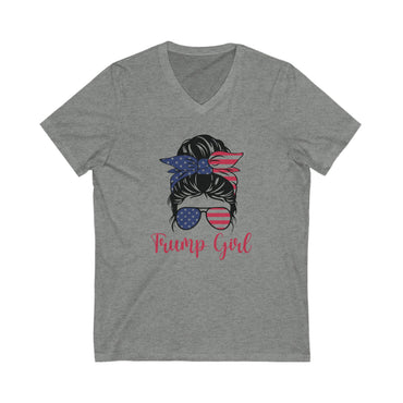 Trump Girl - Ladies Jersey Short Sleeve V-Neck Tee