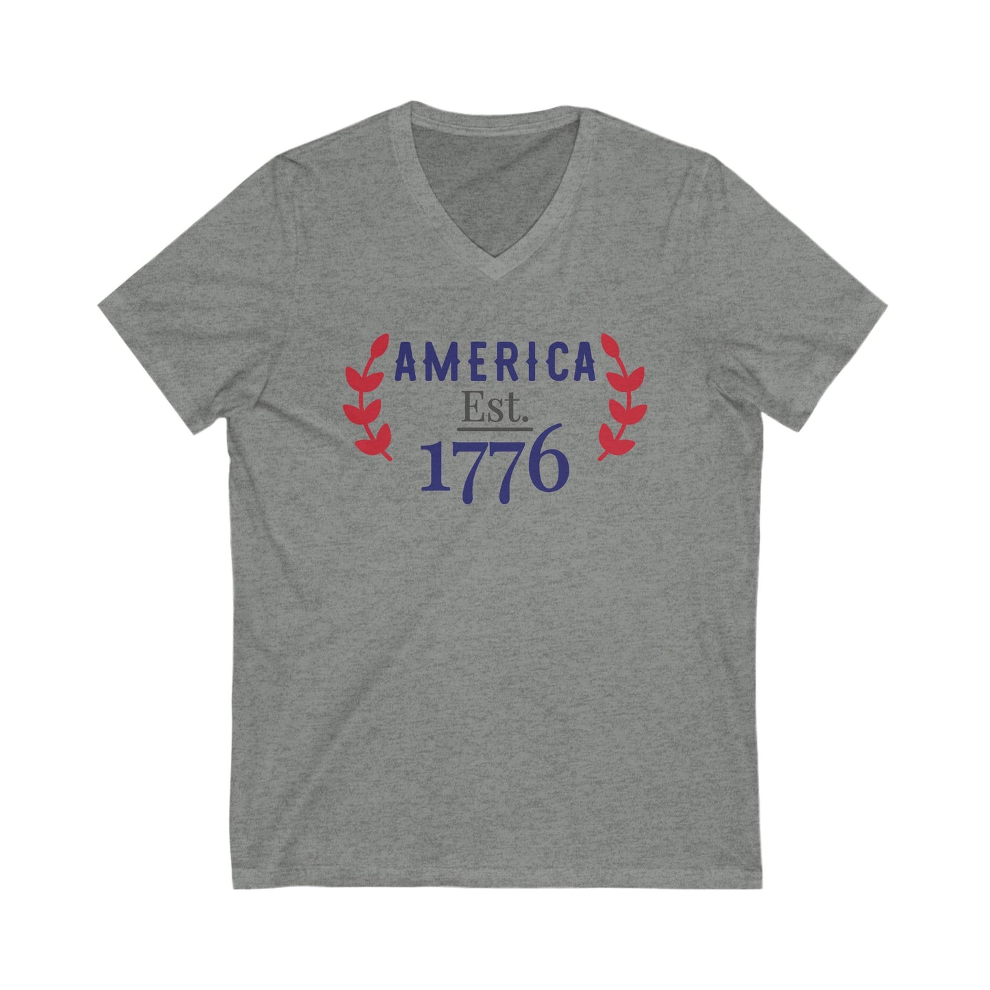 America Est. 1776 - Jersey Short Sleeve V-Neck Tee