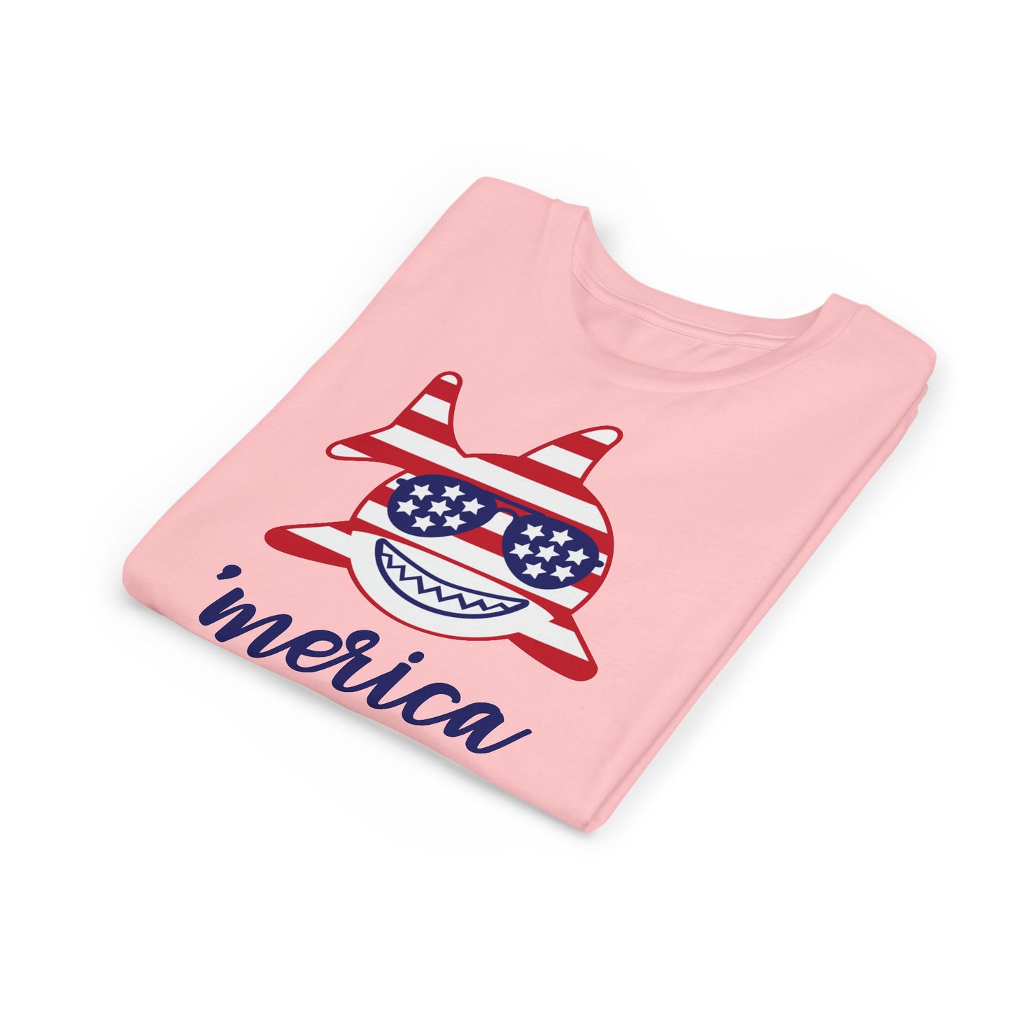 Merica Shark - Girls Youth Short Sleeve Tee