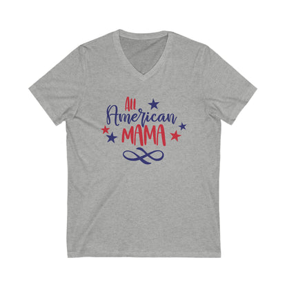 All American Mama - Jersey Short Sleeve V-Neck Tee