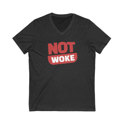 Not Woke - Men's Jersey Short Sleeve V-Neck Tee