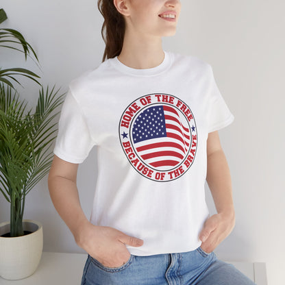 Home Of The Brave Circle - Ladies Jersey Short Sleeve Tee