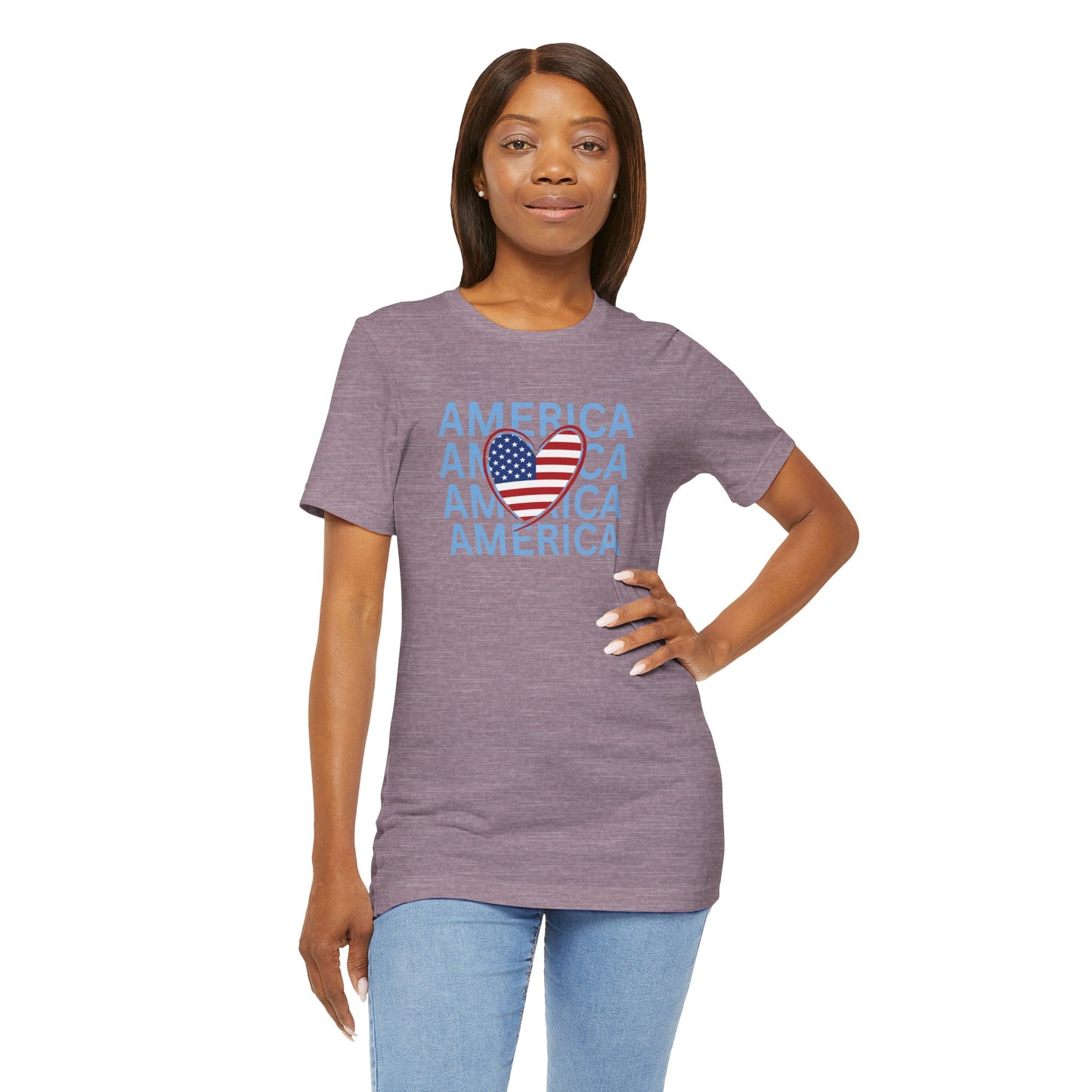 America Heart - Ladies Jersey Short Sleeve Tee