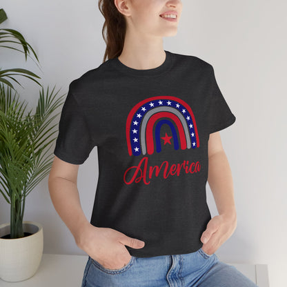 America Rainbow - Ladies Jersey Short Sleeve Tee