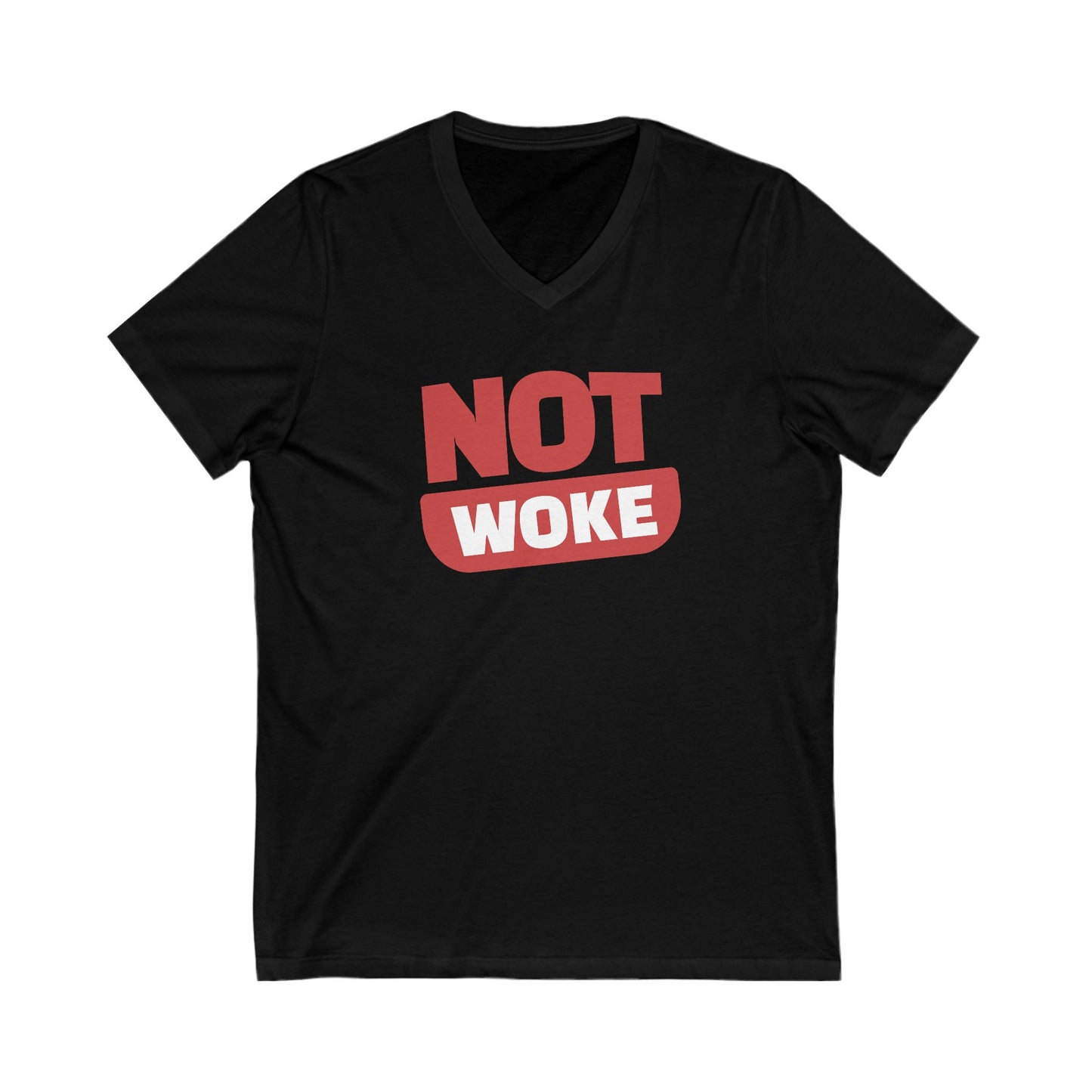 Not Woke - Ladies Jersey Short Sleeve V-Neck Tee