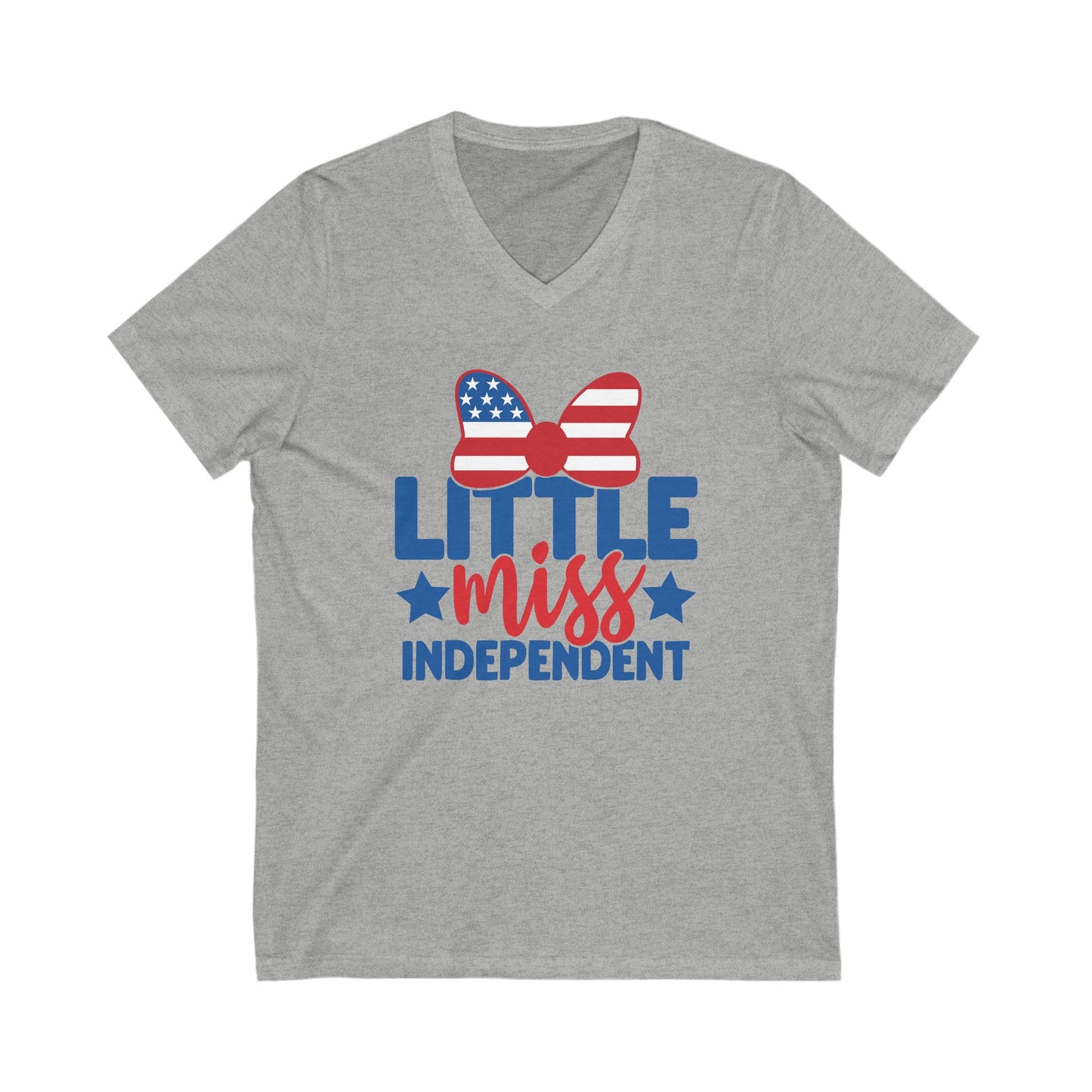 Little Miss Independent - Ladies Jersey Short Sleeve V-Neck Tee