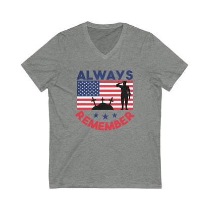 Memorial Day - Ladies Jersey Short Sleeve V-Neck Tee