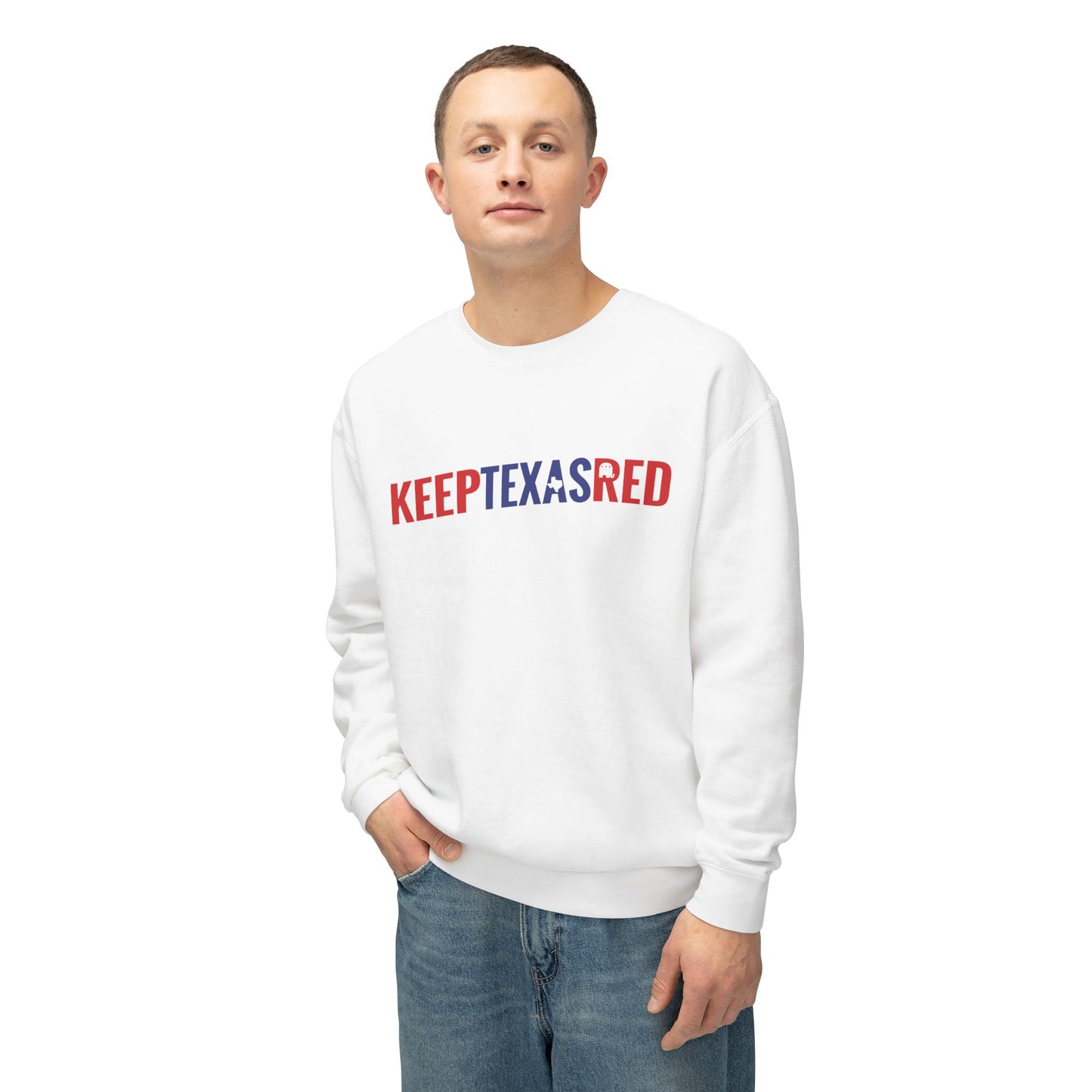 Keep Texas Red - Men's Lightweight Crewneck Sweatshirt