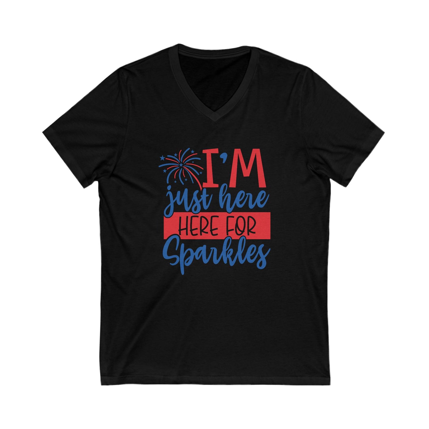 I'm Just Here For Sparkles - Men's Jersey Short Sleeve V-Neck Tee