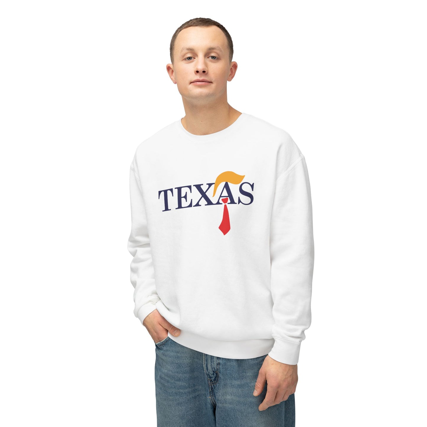 Texas Trump Tie - Men's Lightweight Crewneck Sweatshirt