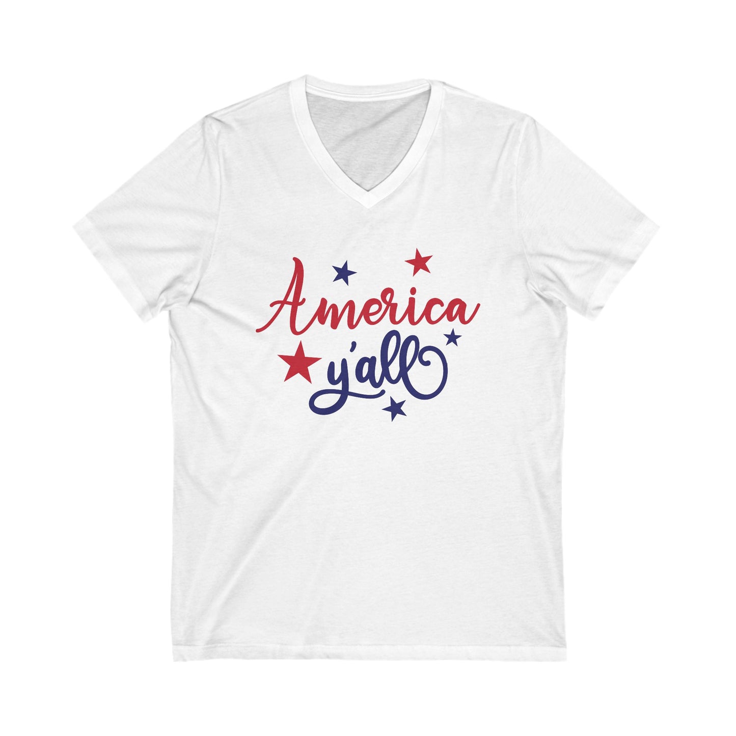 America Yall- Jersey Short Sleeve V-Neck Tee