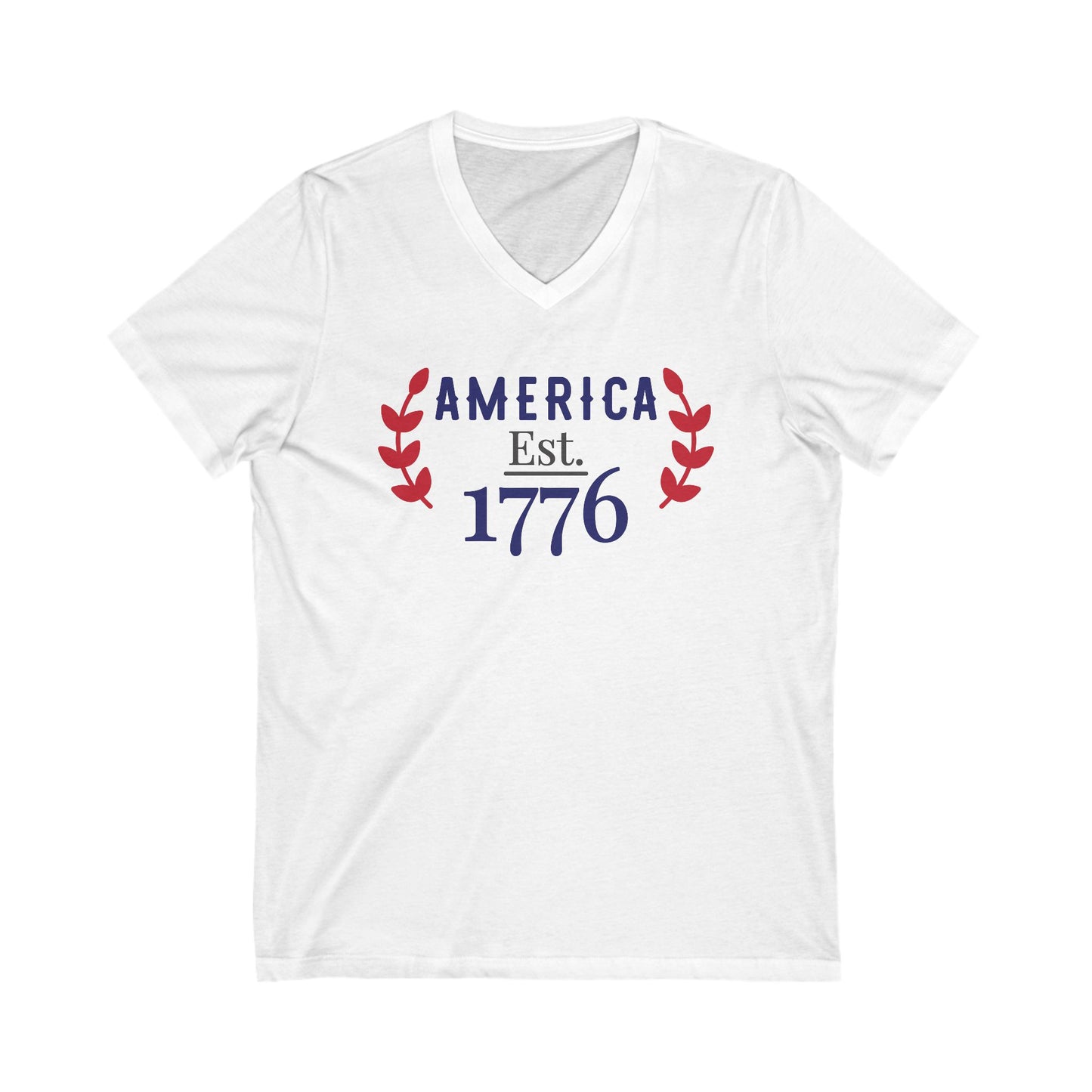 America Est. 1776 - Jersey Short Sleeve V-Neck Tee