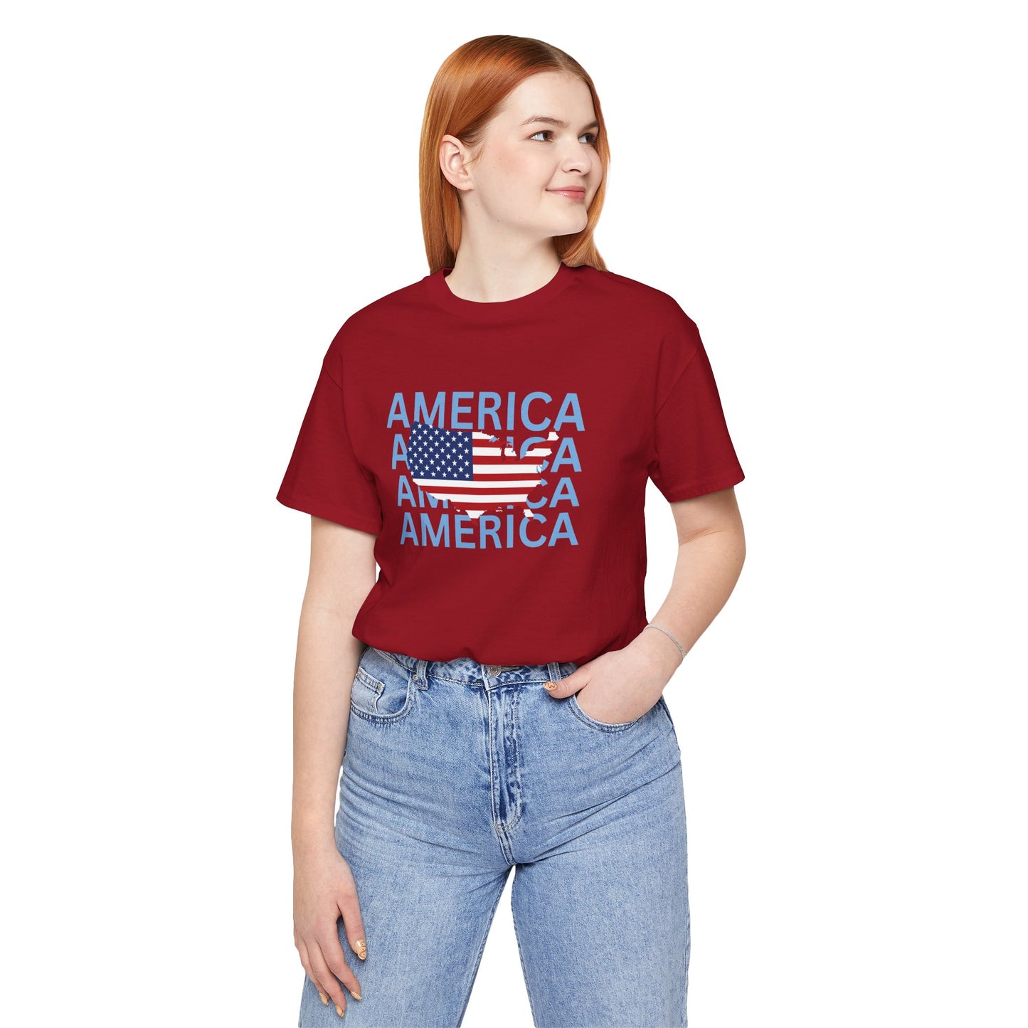 America USA - Ladies Jersey Short Sleeve Tee