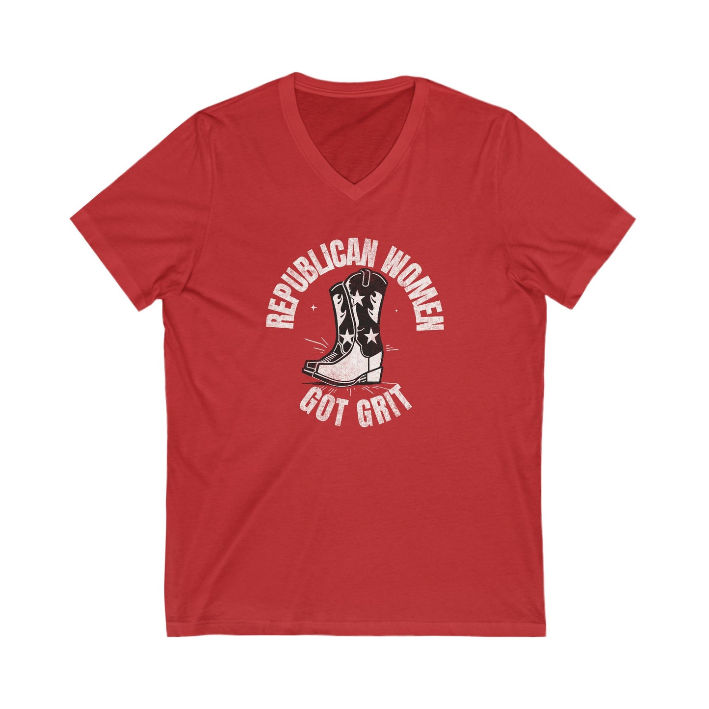 Republican Women Got Grit - Ladies Jersey Short Sleeve V-Neck Tee