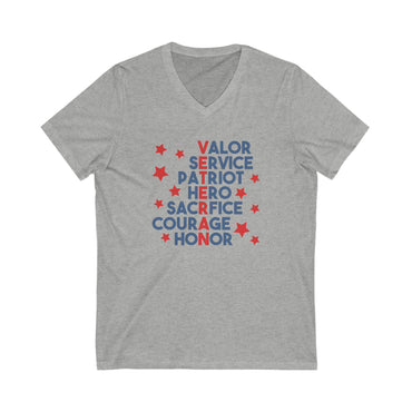 Veteran - Ladies Jersey Short Sleeve V-Neck Tee