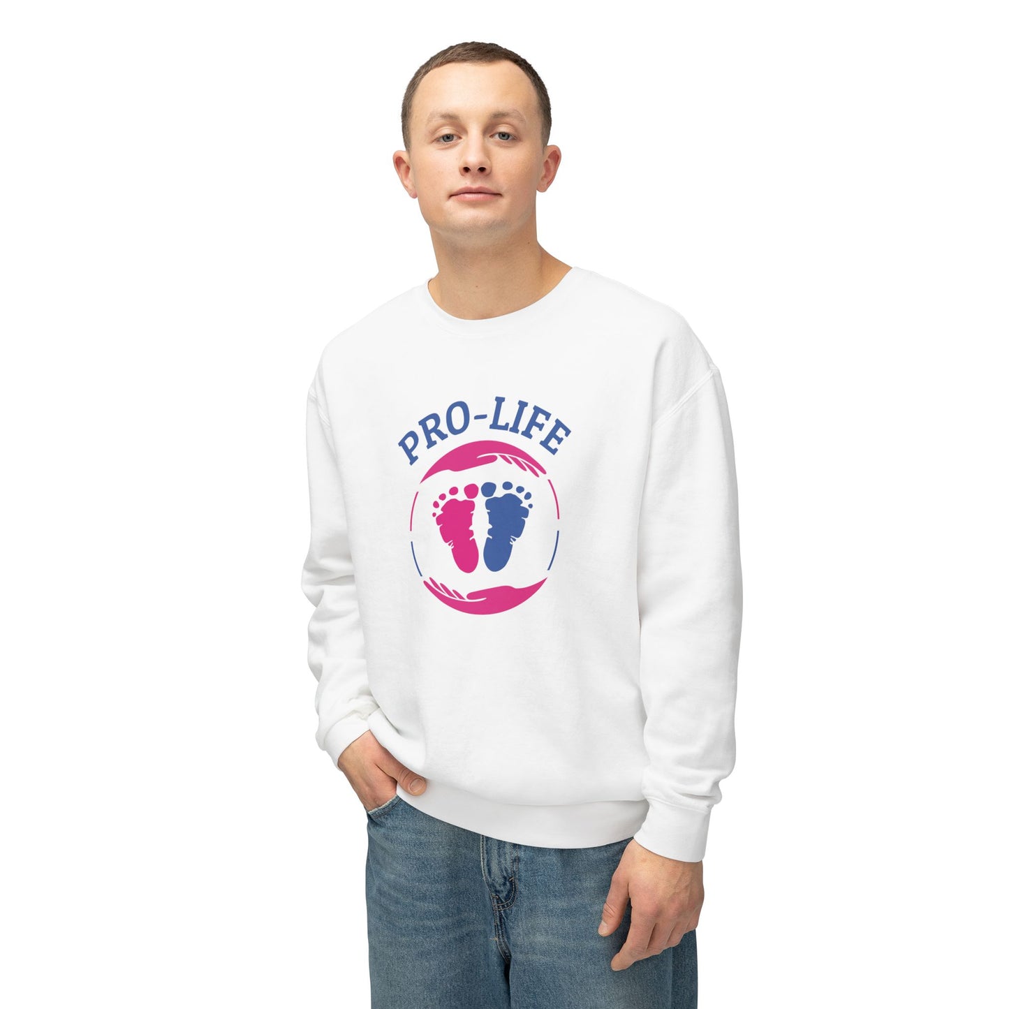 Pro Life - Men's Lightweight Crewneck Sweatshirt