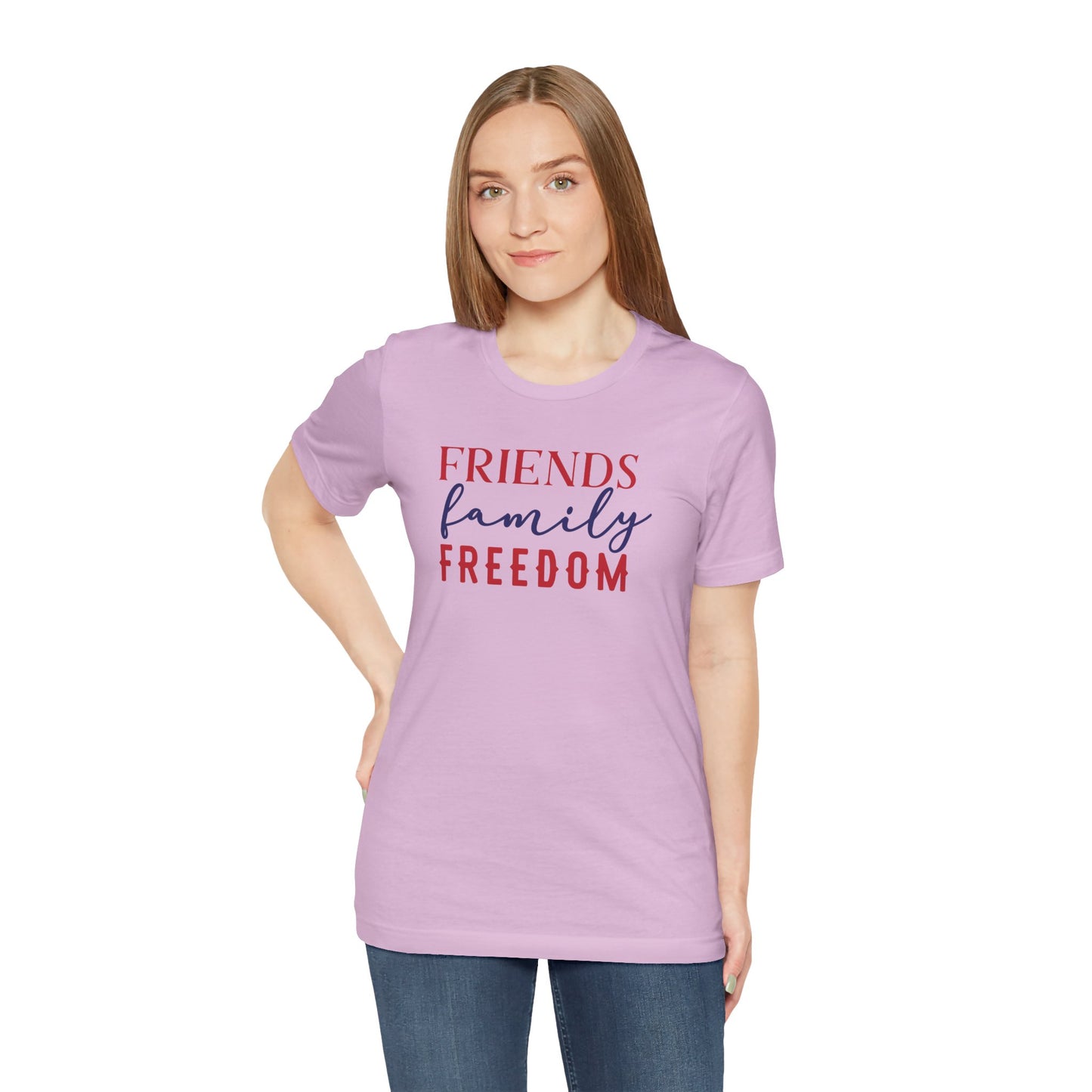 Friends Family Freedom - Ladies Jersey Short Sleeve Tee