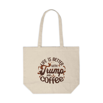 Trump and Coffee - Canvas Shopping Tote