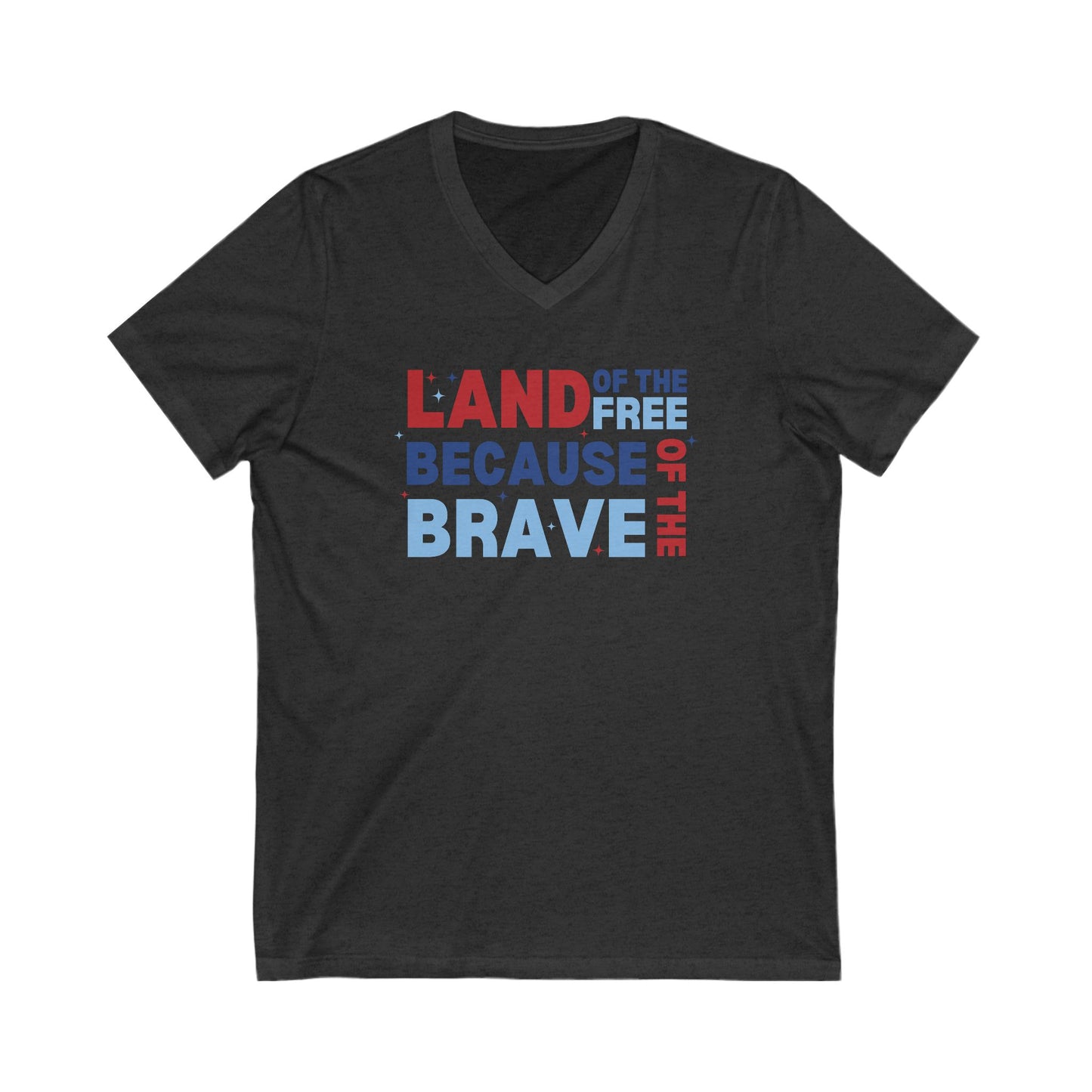 Land Of The Free - Ladies Jersey Short Sleeve V-Neck Tee