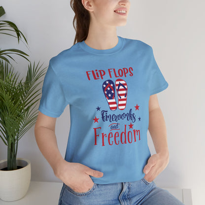 Flip Flops and Fireworks - Ladies Jersey Short Sleeve Tee