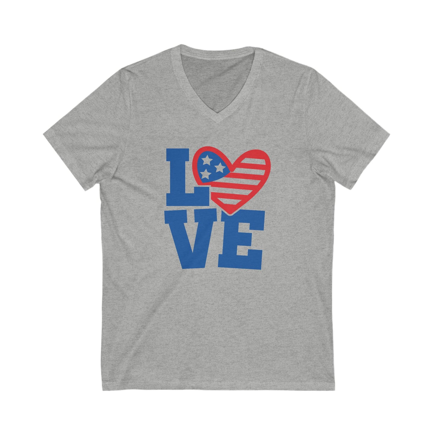 Love America - Ladies Jersey Short Sleeve V-Neck Tee