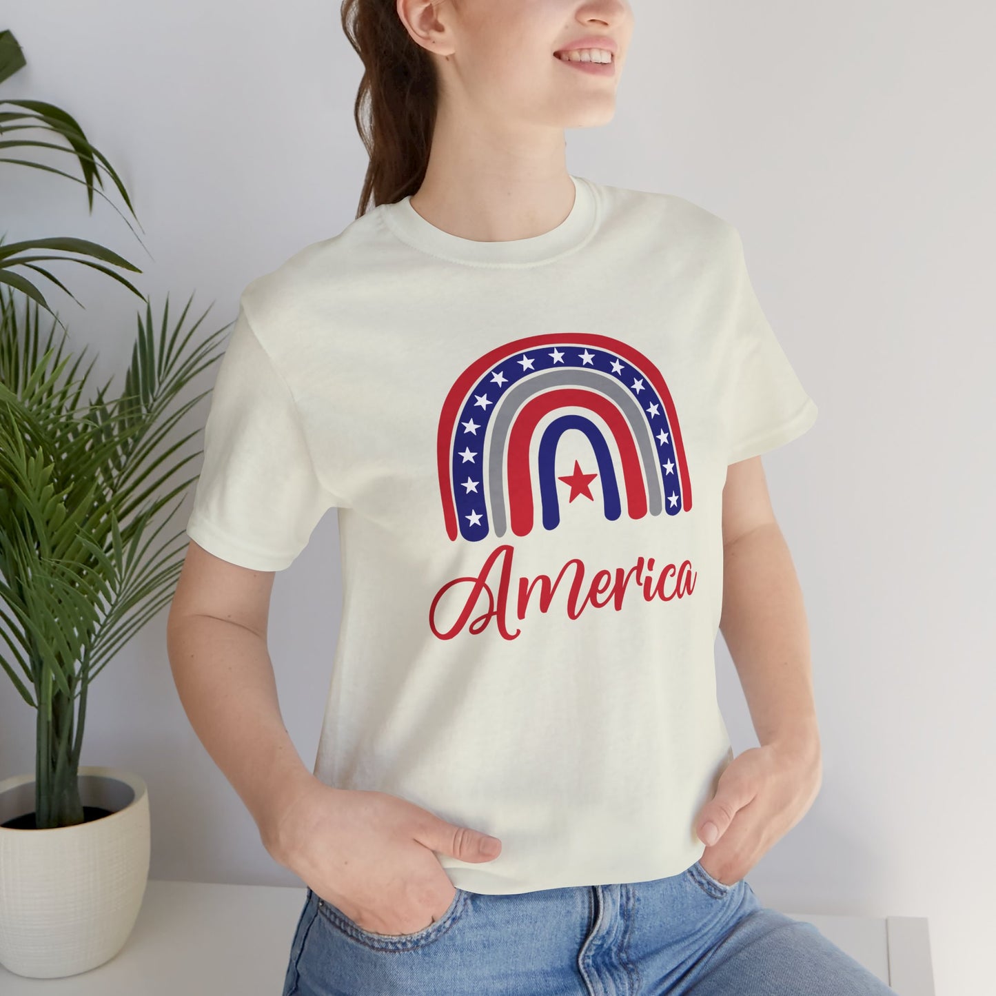 America Rainbow - Ladies Jersey Short Sleeve Tee