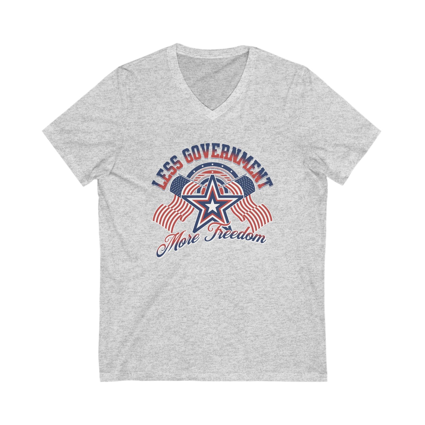 Less Government - Ladies Jersey Short Sleeve V-Neck Tee