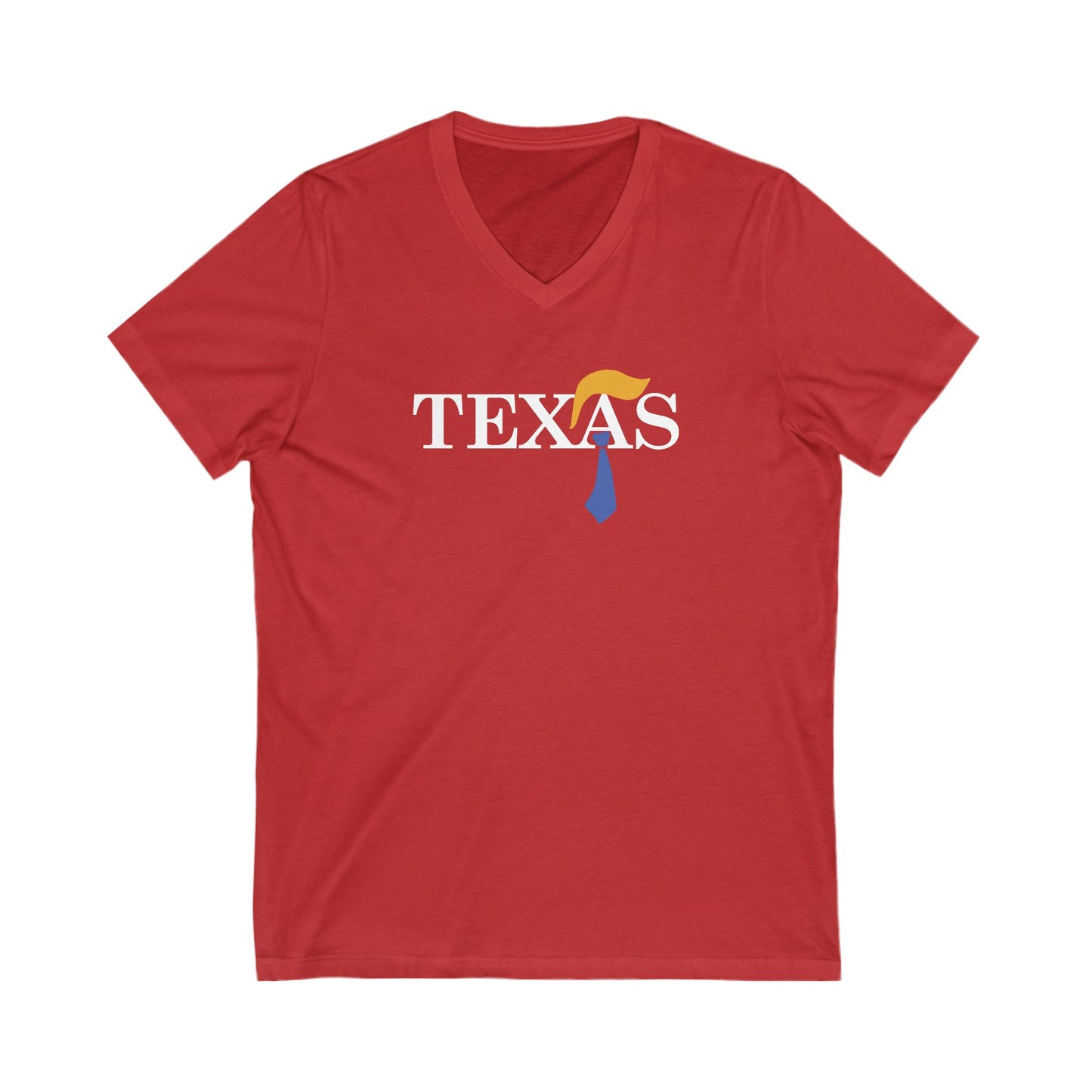 Texas Trump Tie - Ladies Jersey Short Sleeve V-Neck Tee