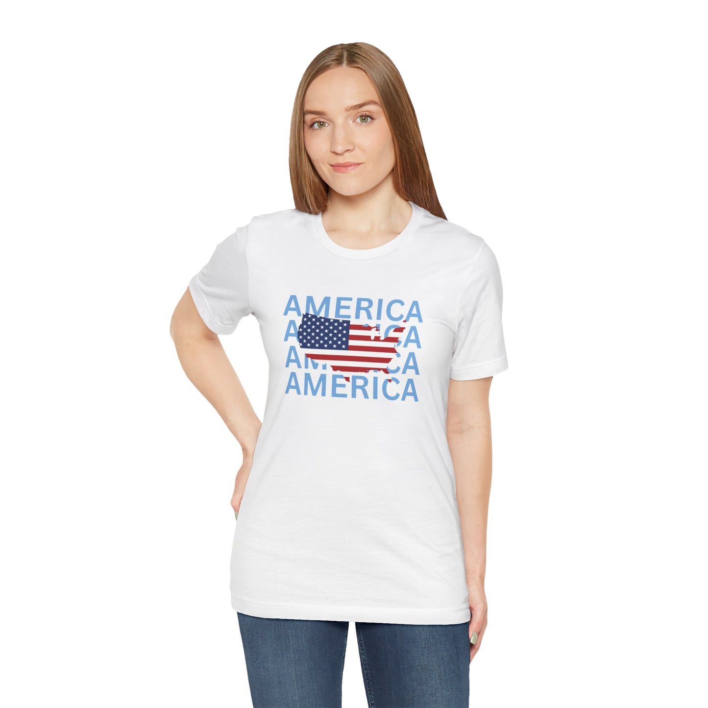 America USA - Ladies Jersey Short Sleeve Tee