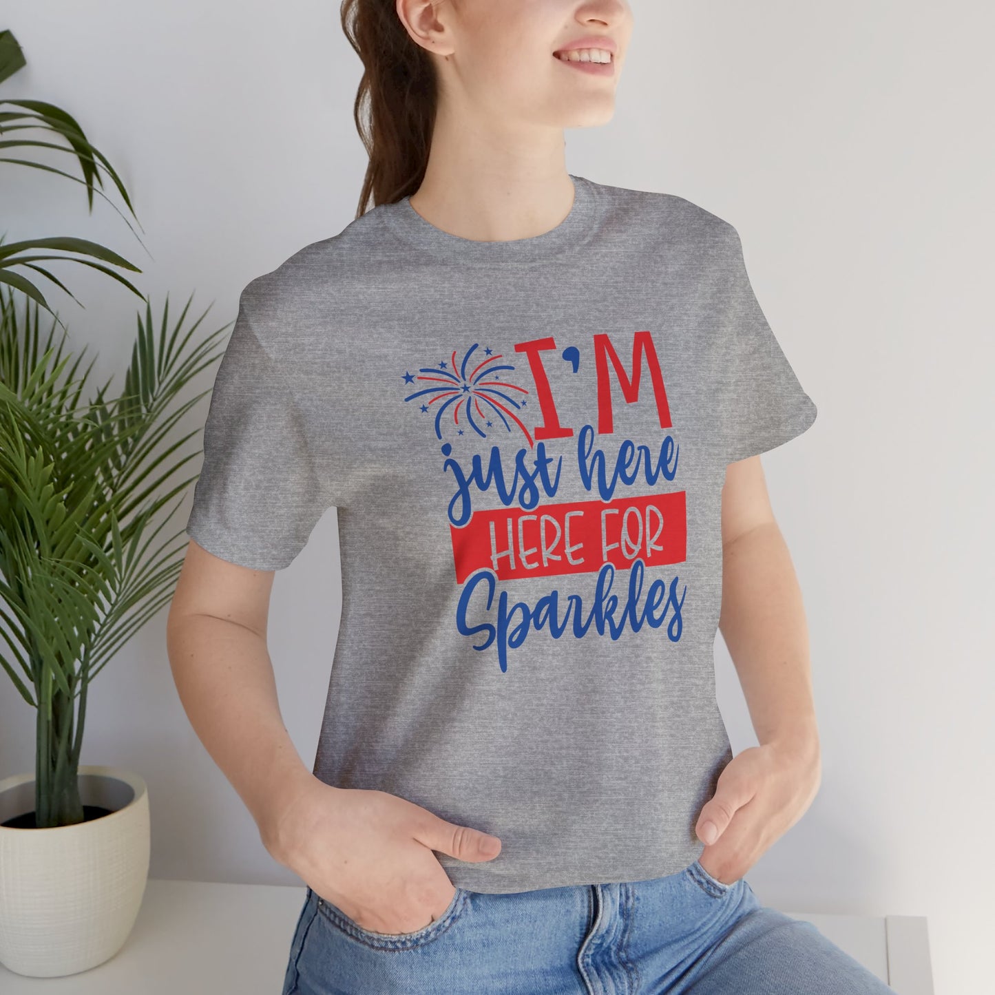 I'm Just Here For Sparkles - Ladies Jersey Short Sleeve Tee