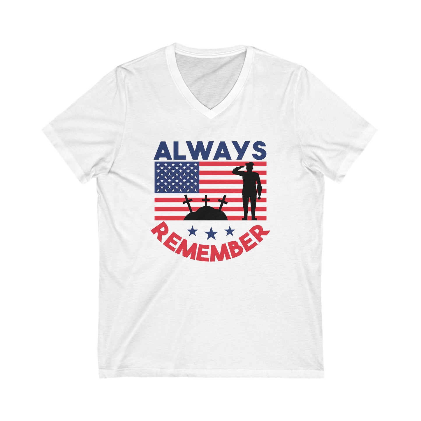 Memorial Day - Ladies Jersey Short Sleeve V-Neck Tee