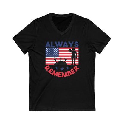 Memorial Day - Ladies Jersey Short Sleeve V-Neck Tee