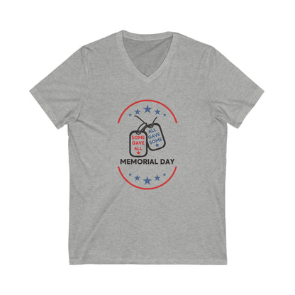 Memorial Day - Ladies Jersey Short Sleeve V-Neck Tee