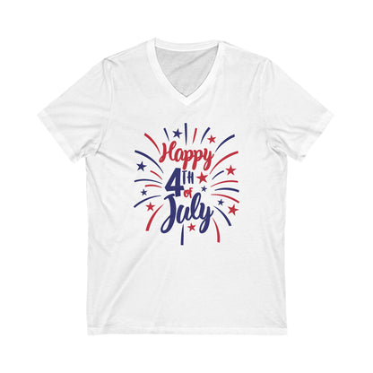 Happy 4th of July - Jersey Short Sleeve V-Neck Tee