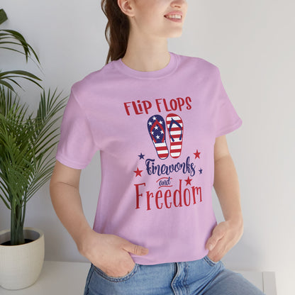 Flip Flops and Fireworks - Ladies Jersey Short Sleeve Tee