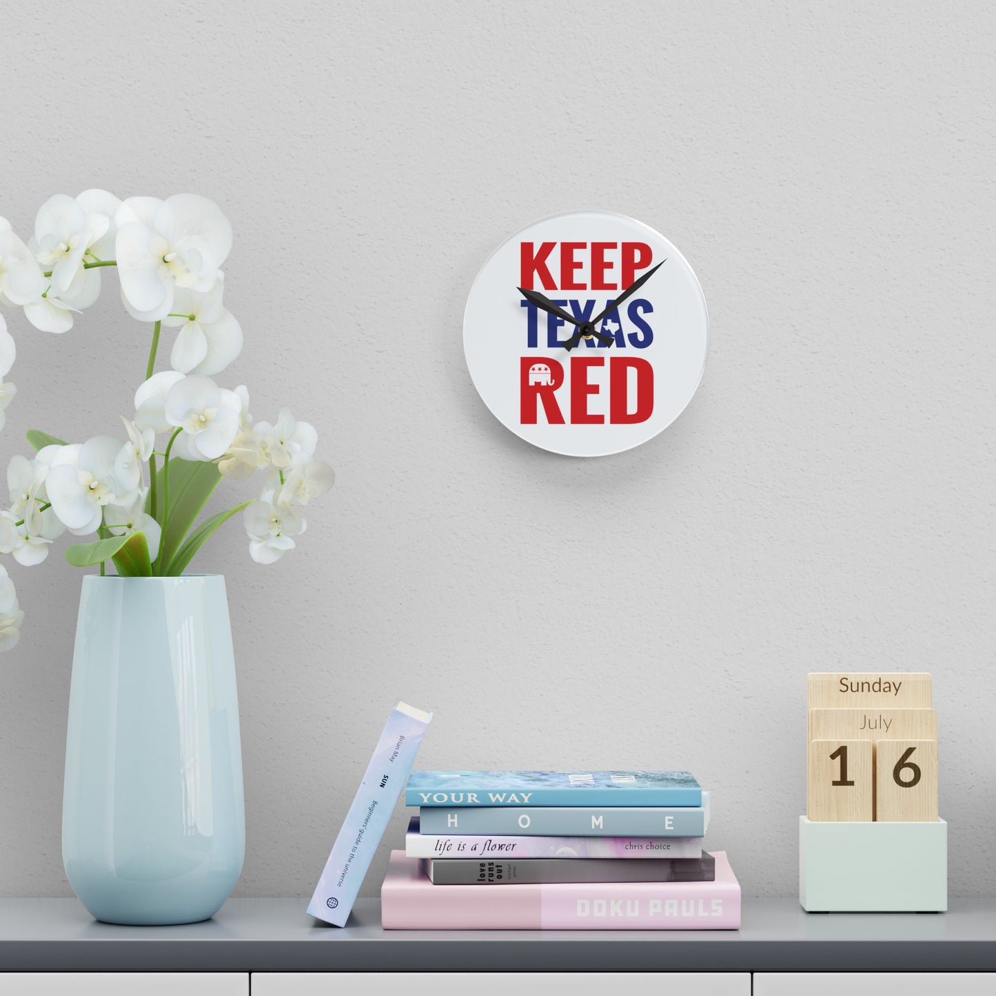 Keep Texas Red - Acrylic Wall Clock