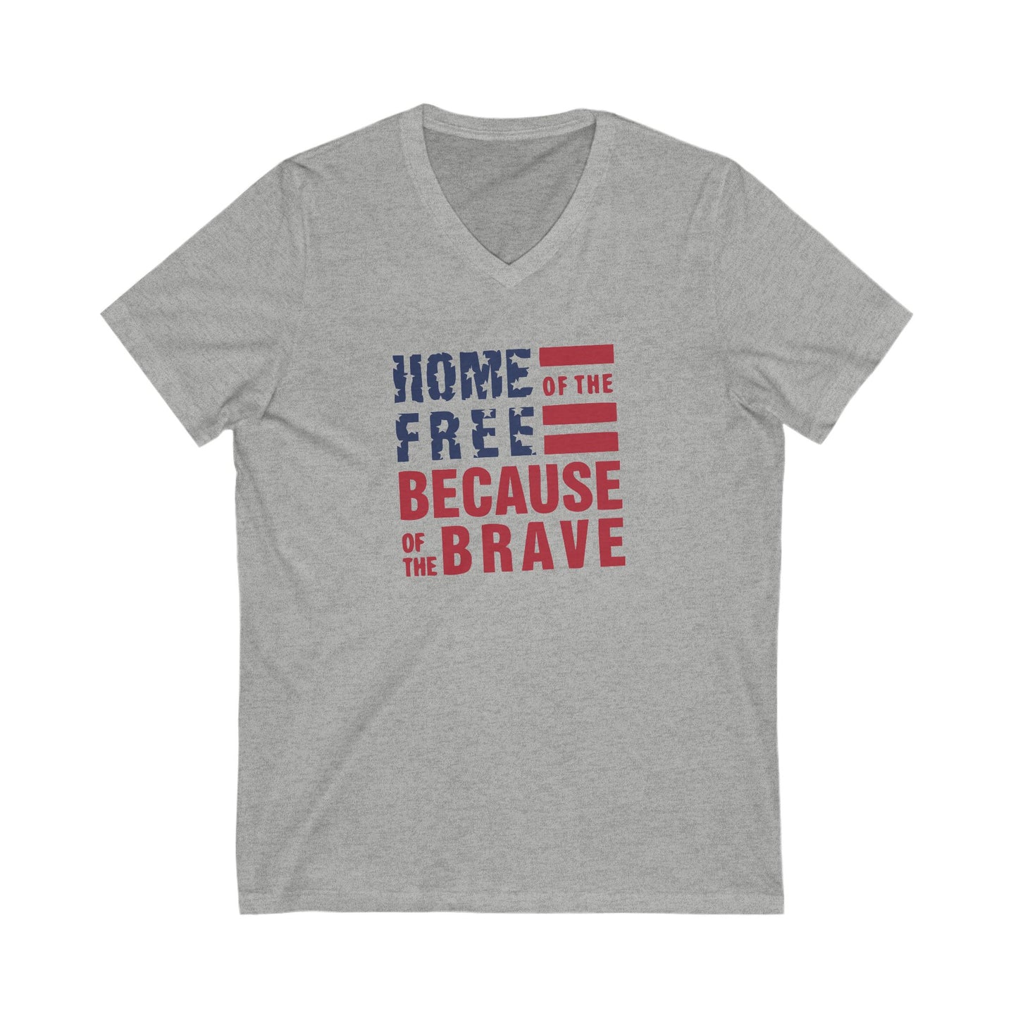 Home Of The Free - Ladies Jersey Short Sleeve V-Neck Tee