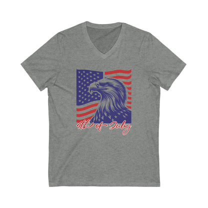 4th of July - Jersey Short Sleeve V-Neck Tee