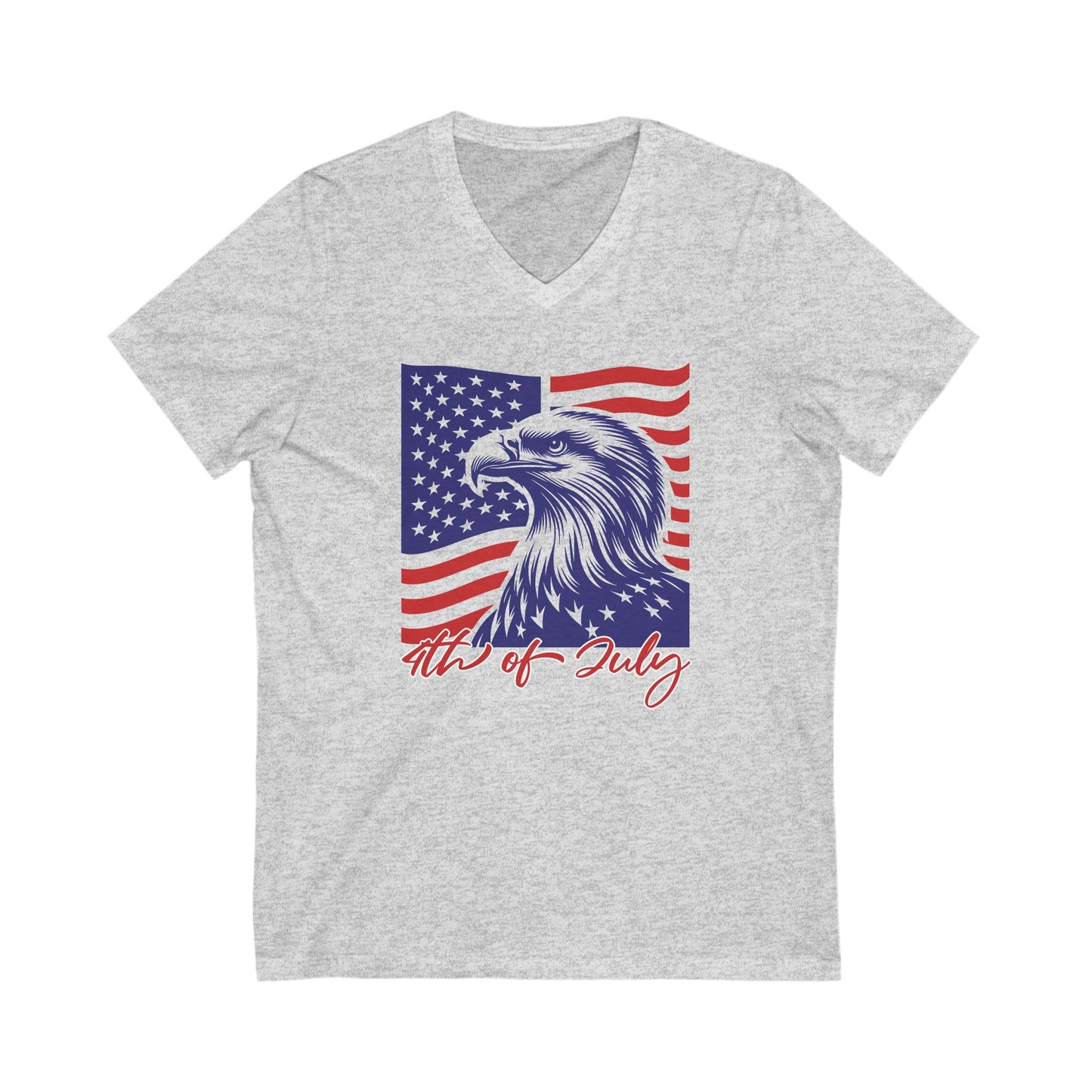 4th of July - Jersey Short Sleeve V-Neck Tee