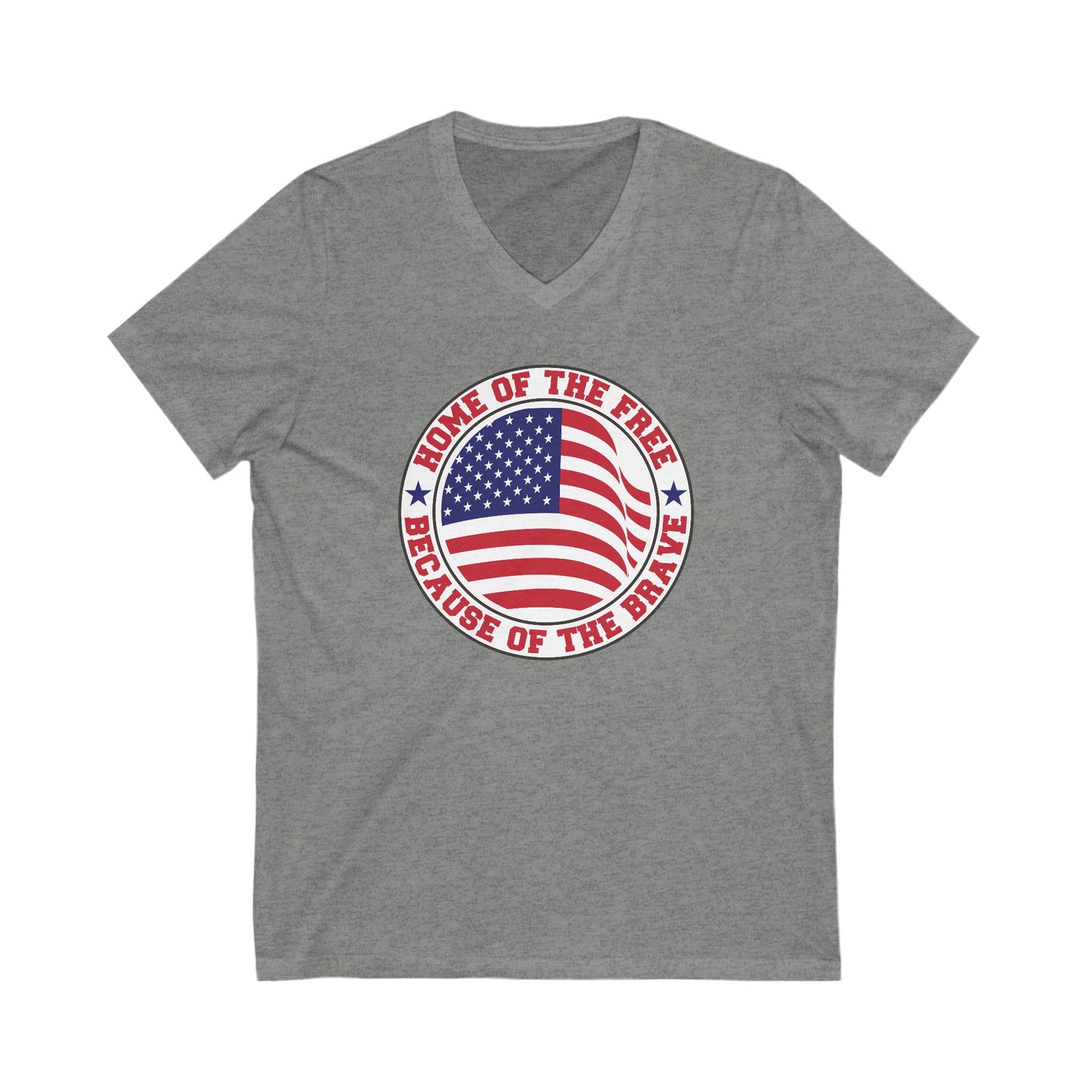 Home Of The Free Circle - Jersey Short Sleeve V-Neck Tee